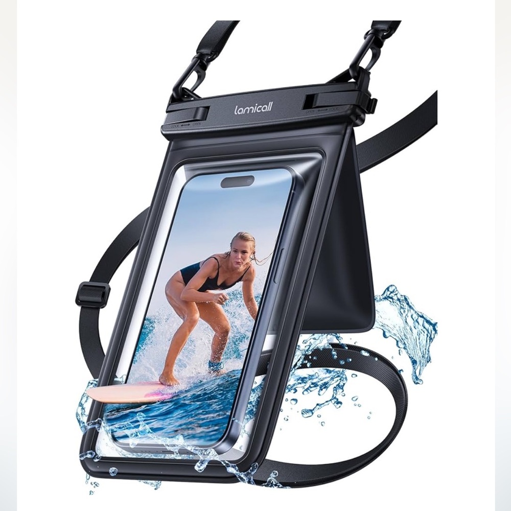 Beach/Cruise Ship Essentials-IPX8 Waterproof Phone Pouch Dry Bag with Lanyard